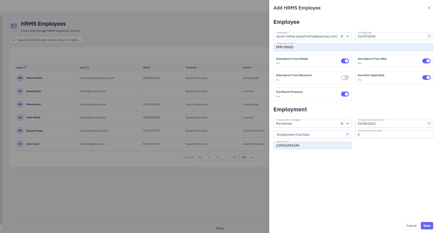 Onboarding interface preview